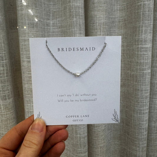 Bridesmaid Proposal Necklace Silver
