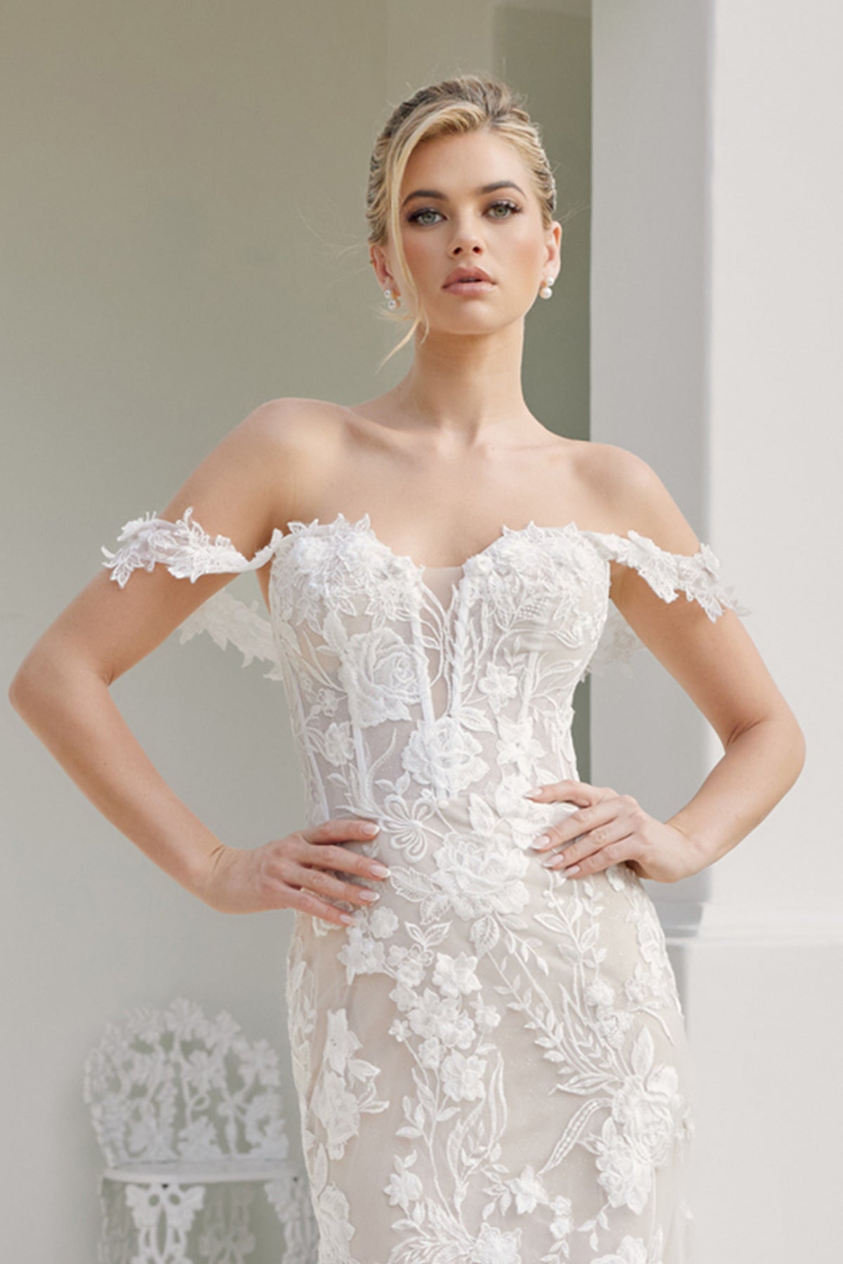 Devons Off Shoulder Mermaid Wedding Gown - Wedding Gown - Nox Anabel