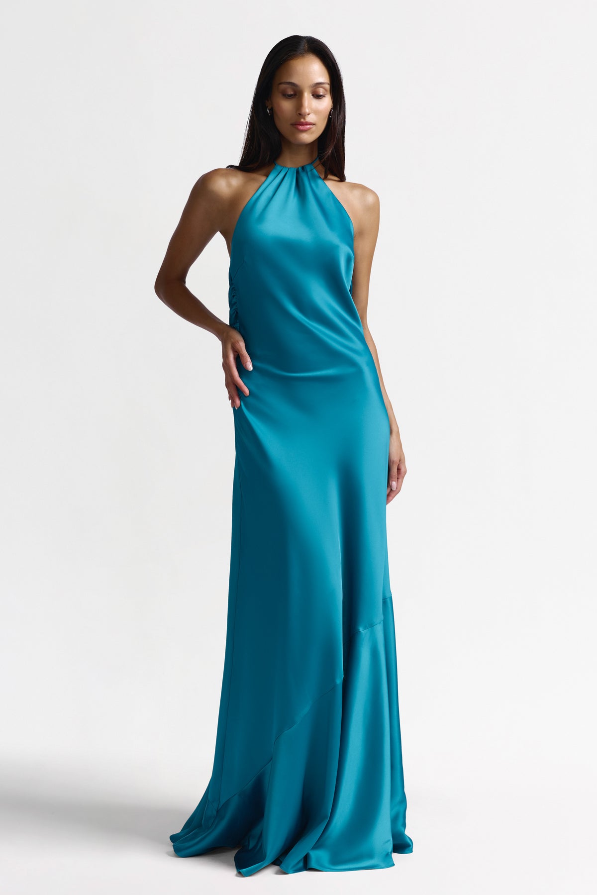 Studio Lexi Eloisa Dress in teal, showcasing a stylish and elegant dress with a fitted bodice and flowing skirt.