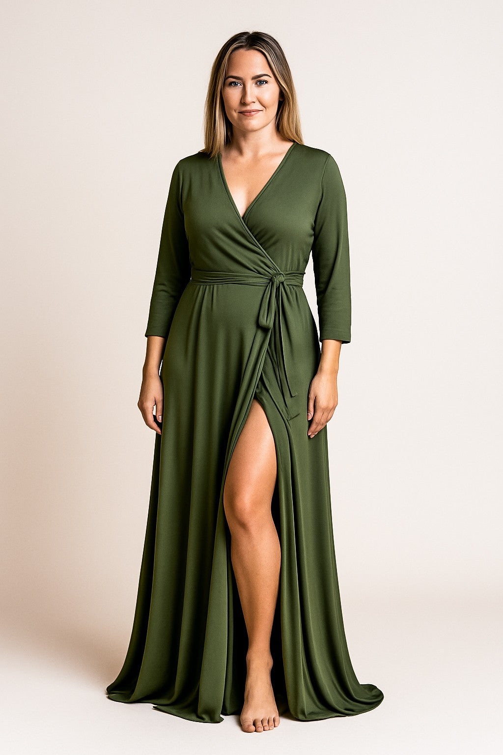 Jersey Wrap with 3/4 Sleeve - Dress - Jacqueline Louise