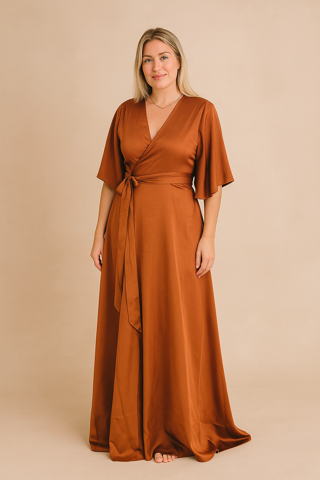Satin Wrap Copper - Dress - Jacqueline Louise