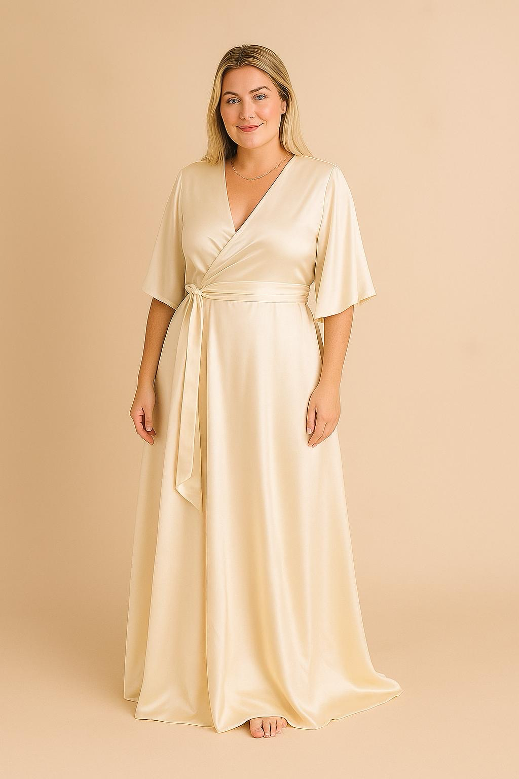 Satin Wrap Pearl - Dress - Jacqueline Louise