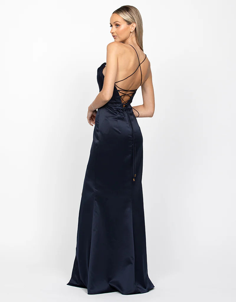 Stephanie Cowl Draped Satin Gown