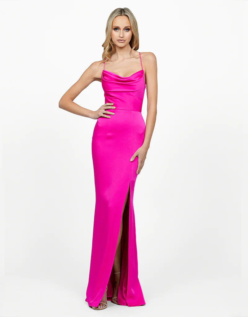 Valentine Cowl Neck Strappy Back Gown