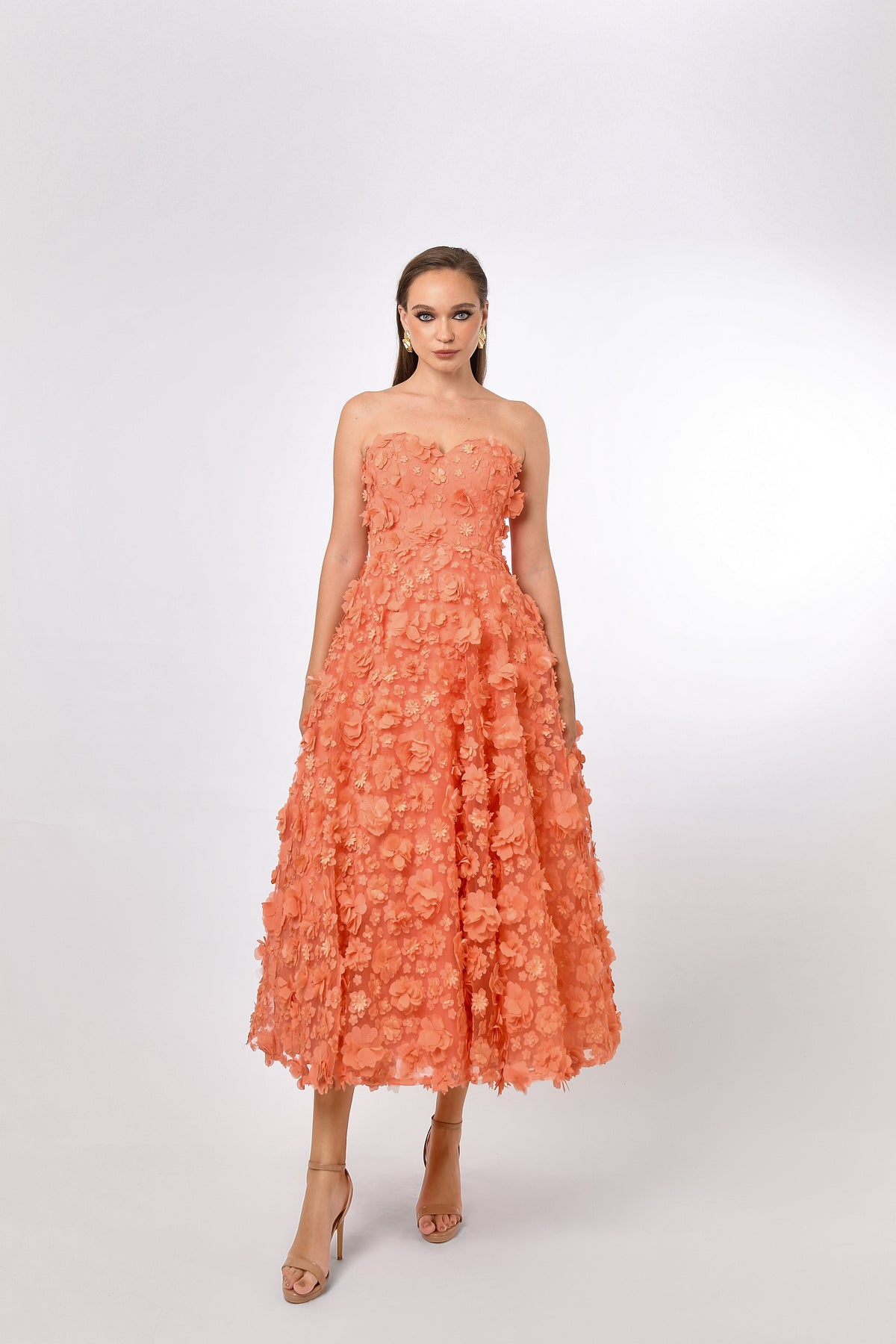 Savanna Strapless Floral Midi