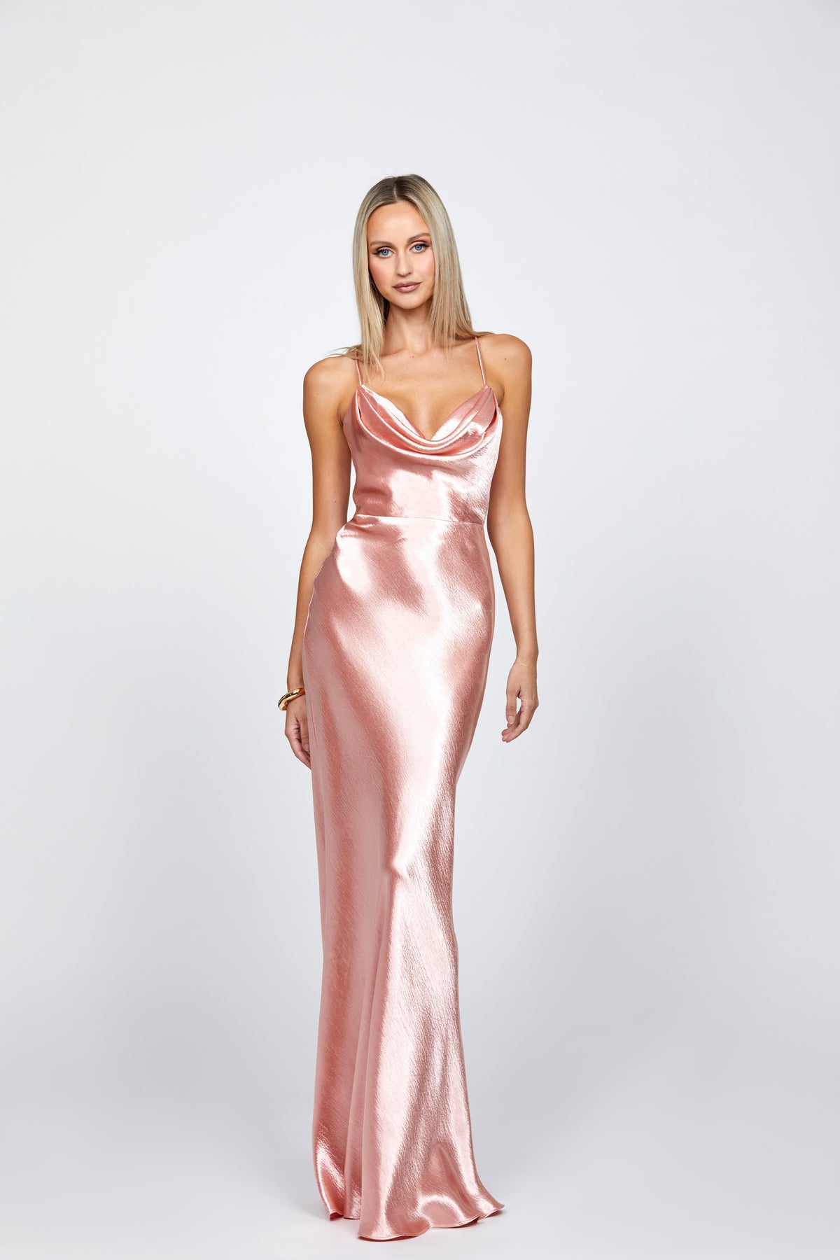 Lively Strappy Back Cowl Gown