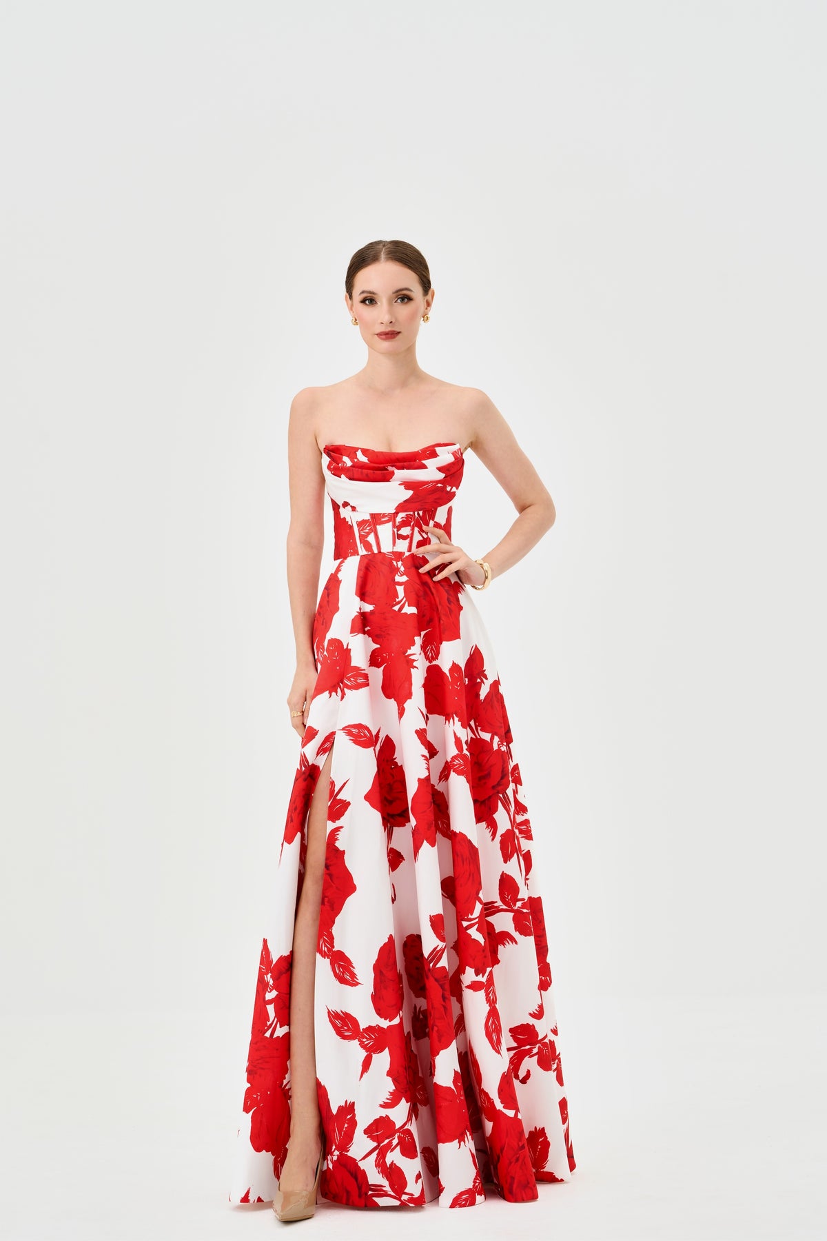 Virginia Corset Strapless Gown Floral - Dress - Bariano