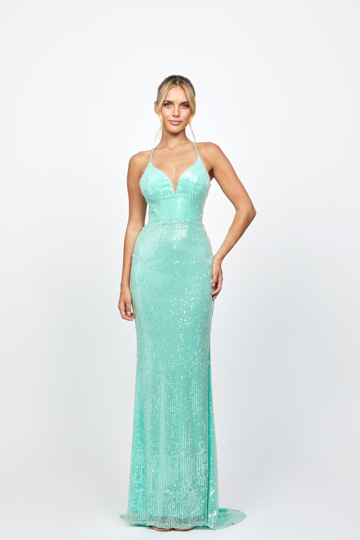 Indyana Sequin Strappy Back Maxi Mint - Dress - Bariano