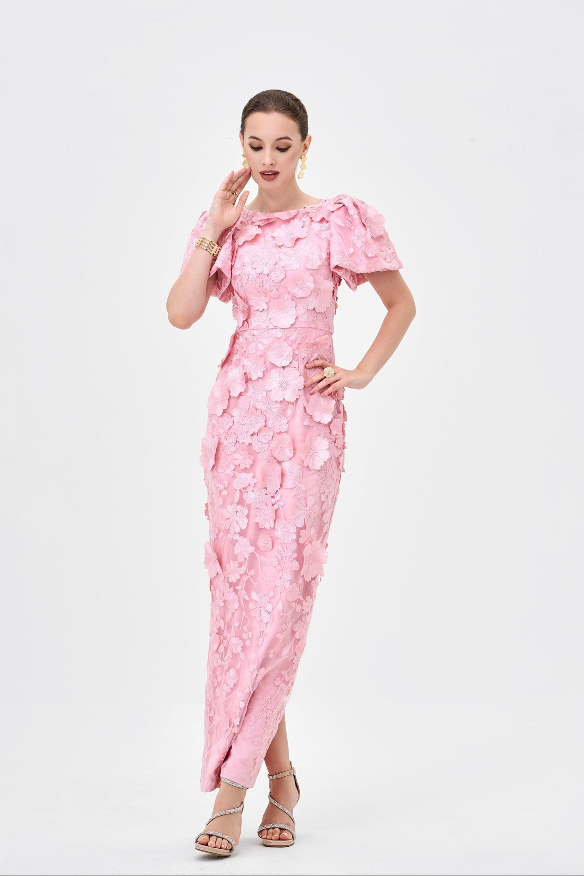 Alinda Puff Sleeve Floral Midaxi - Dress - Bariano