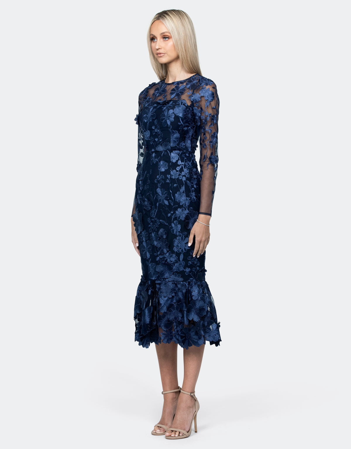 Caridee Sleeved Floral Midi - Dress - Bariano