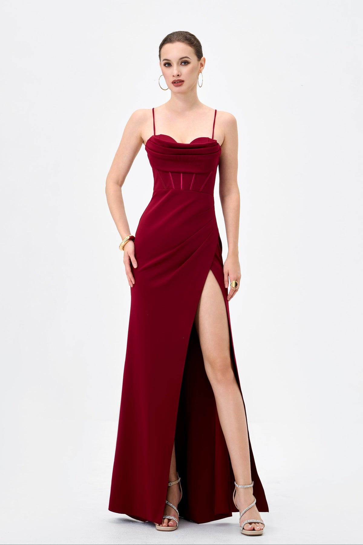 Sloanne High Split Maxi Deep Red - Dress - Bariano