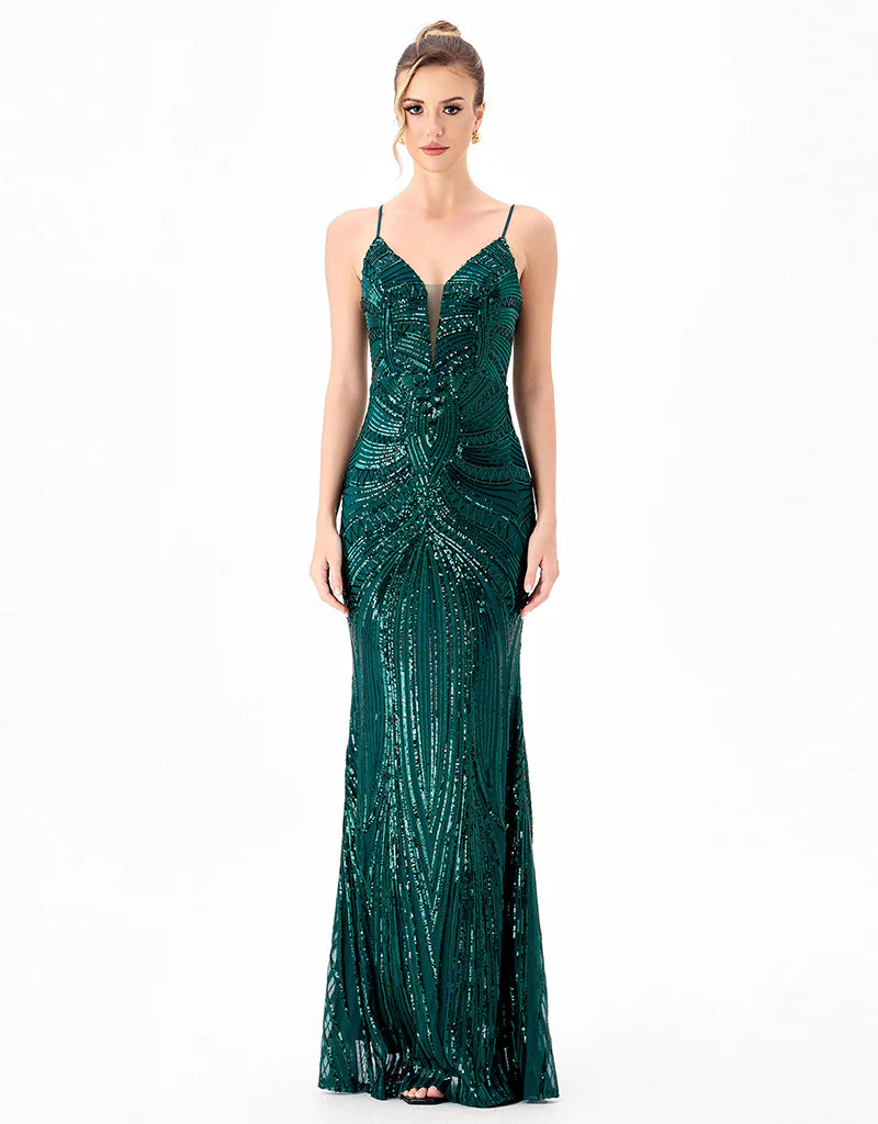 Hanami Pattern Sequin Maxi - Dress - Bariano