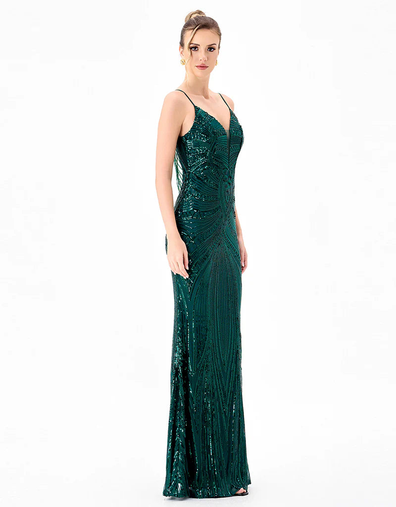 Hanami Pattern Sequin Maxi - Dress - Bariano