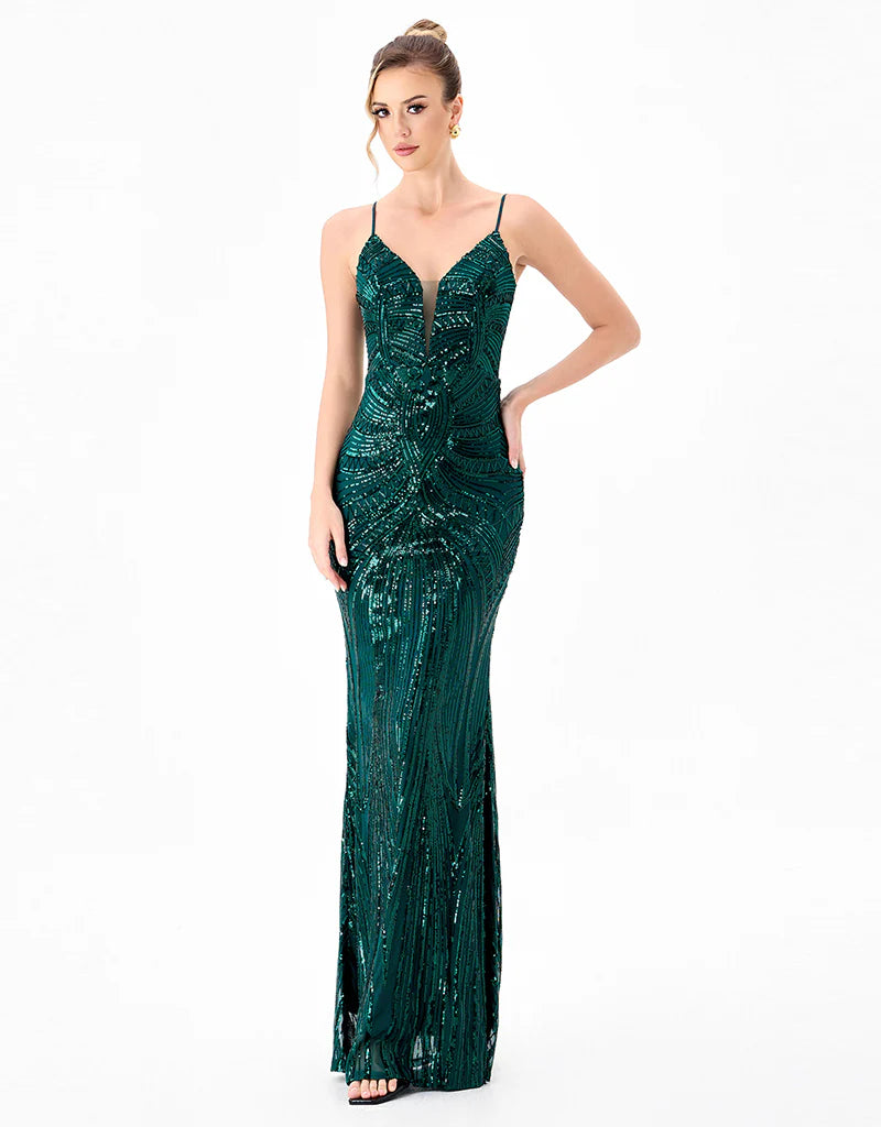 Hanami Pattern Sequin Maxi - Dress - Bariano