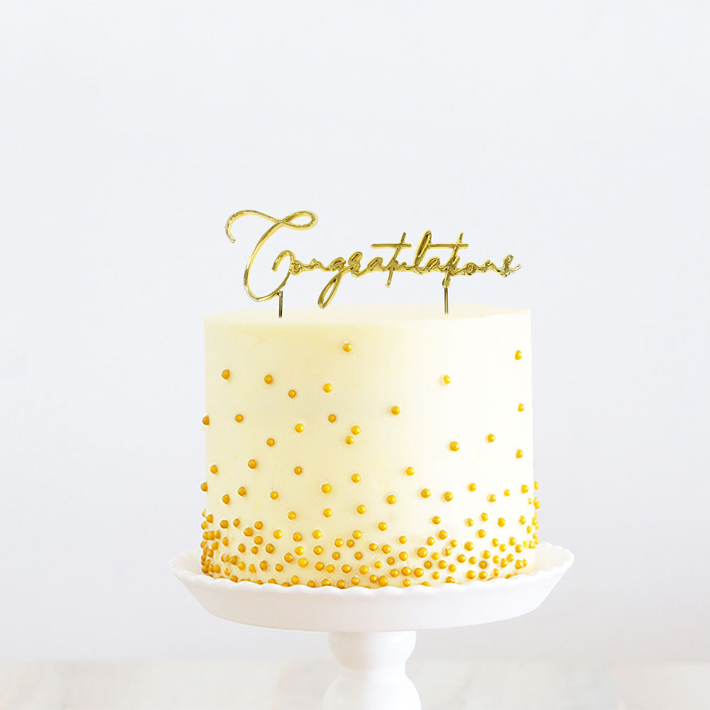 Congratulations Metal Cake Topper - Honey Fawn Boutique