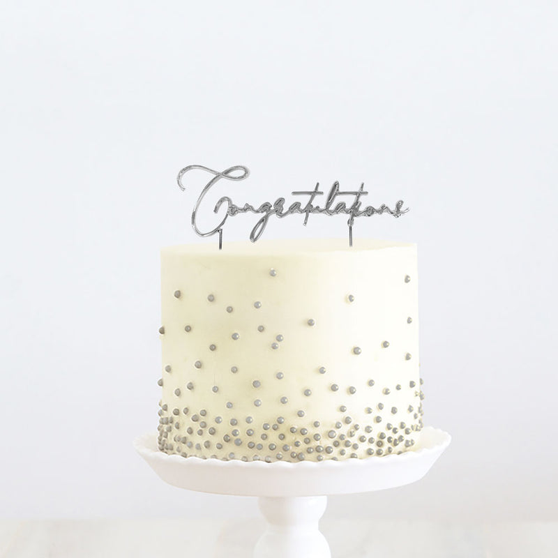 Congratulations Metal Cake Topper - Honey Fawn Boutique