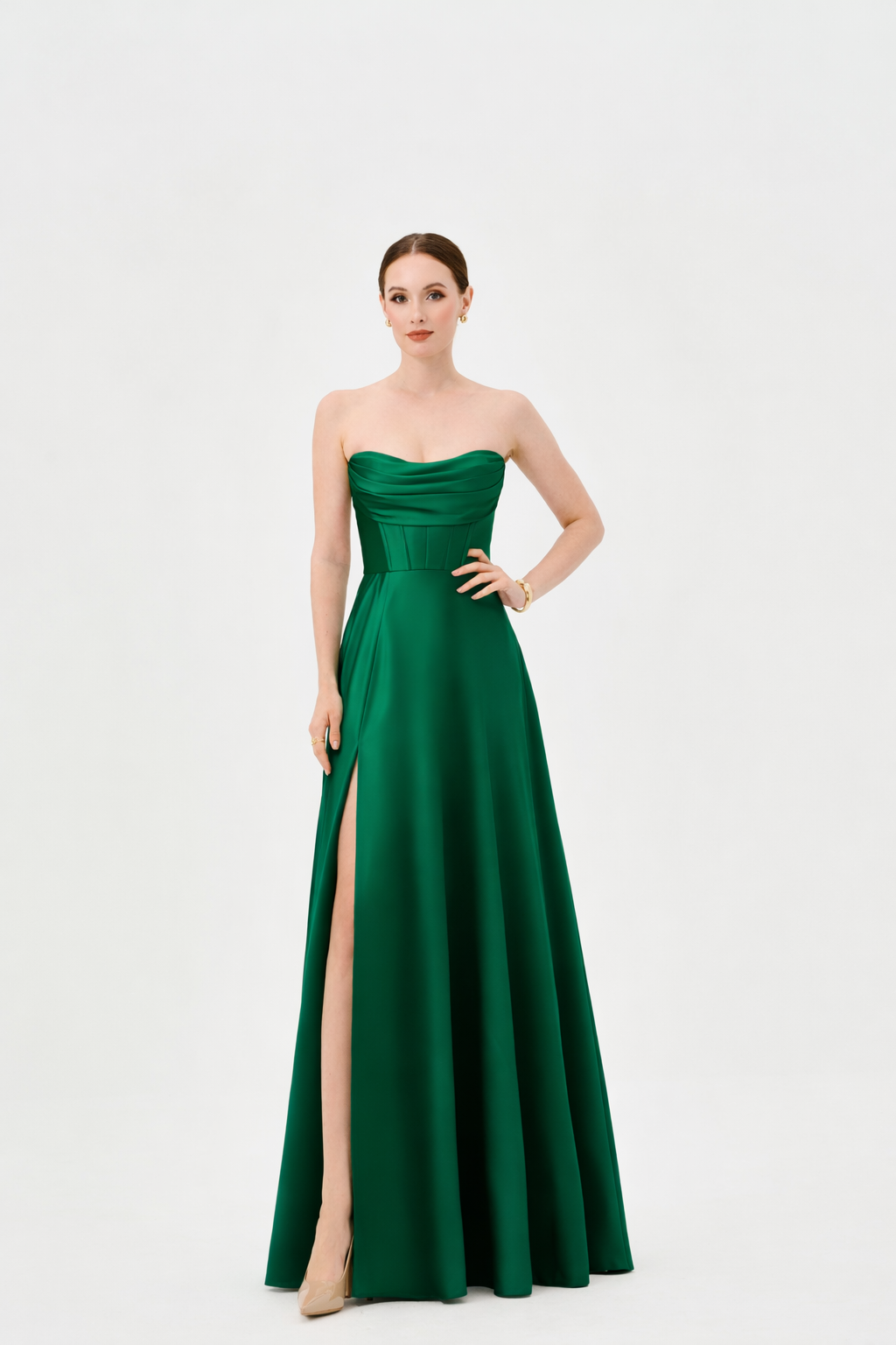 Virginia Corset Strapless Gown Emerald - Dress - Bariano
