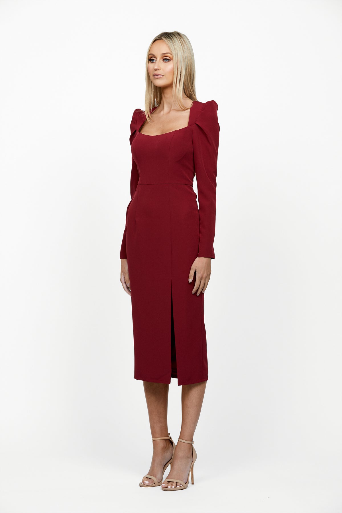 Liliya Long Sleeve Scoop Midi - Dress - Bariano