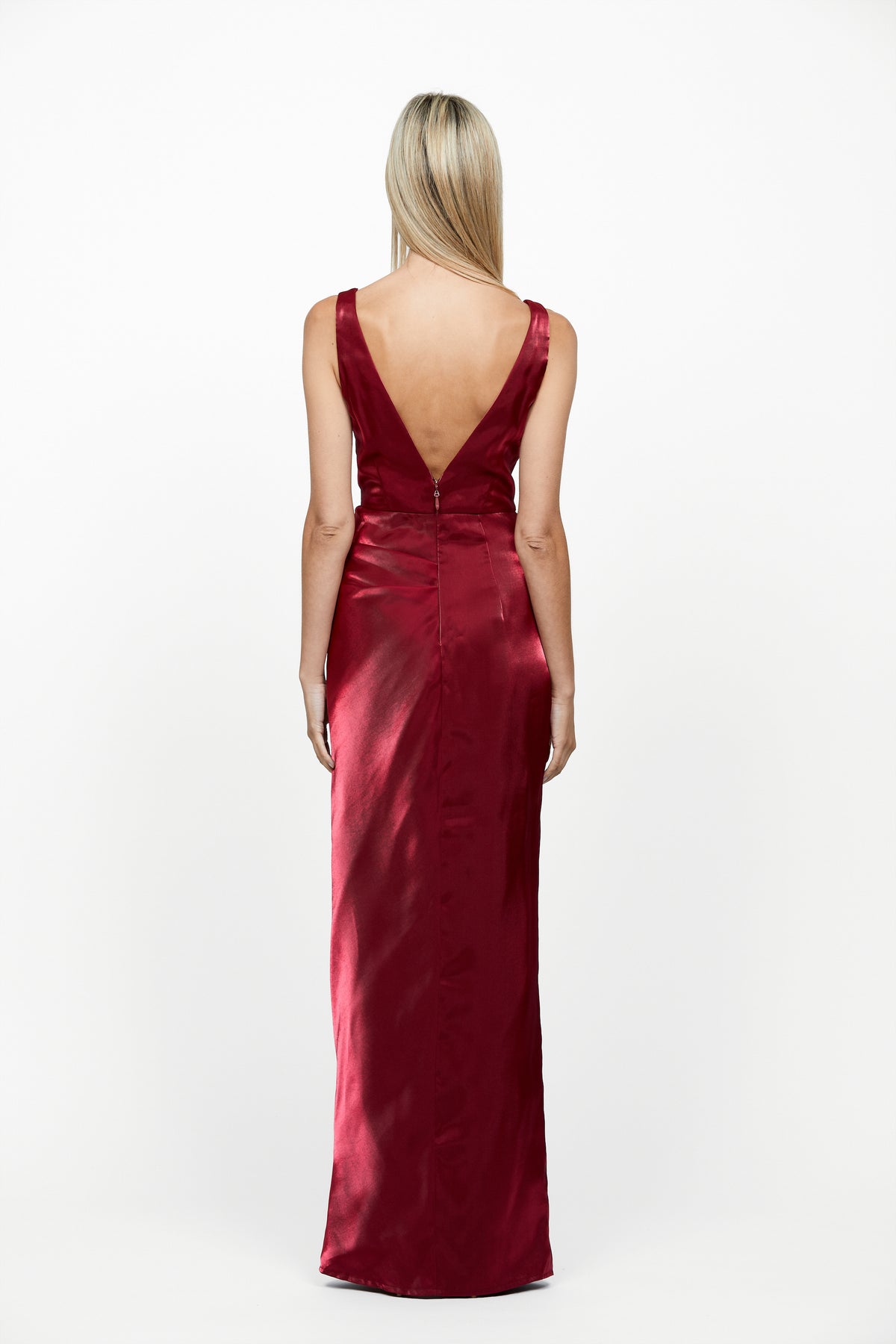 Minka Square Neck Draped Gown - Honey Fawn Boutique