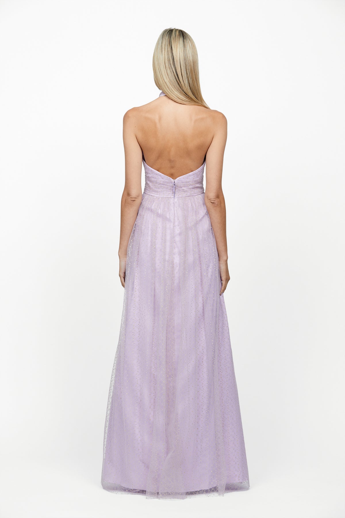 Hallie Halter Neck Ball Gown - Honey Fawn Boutique