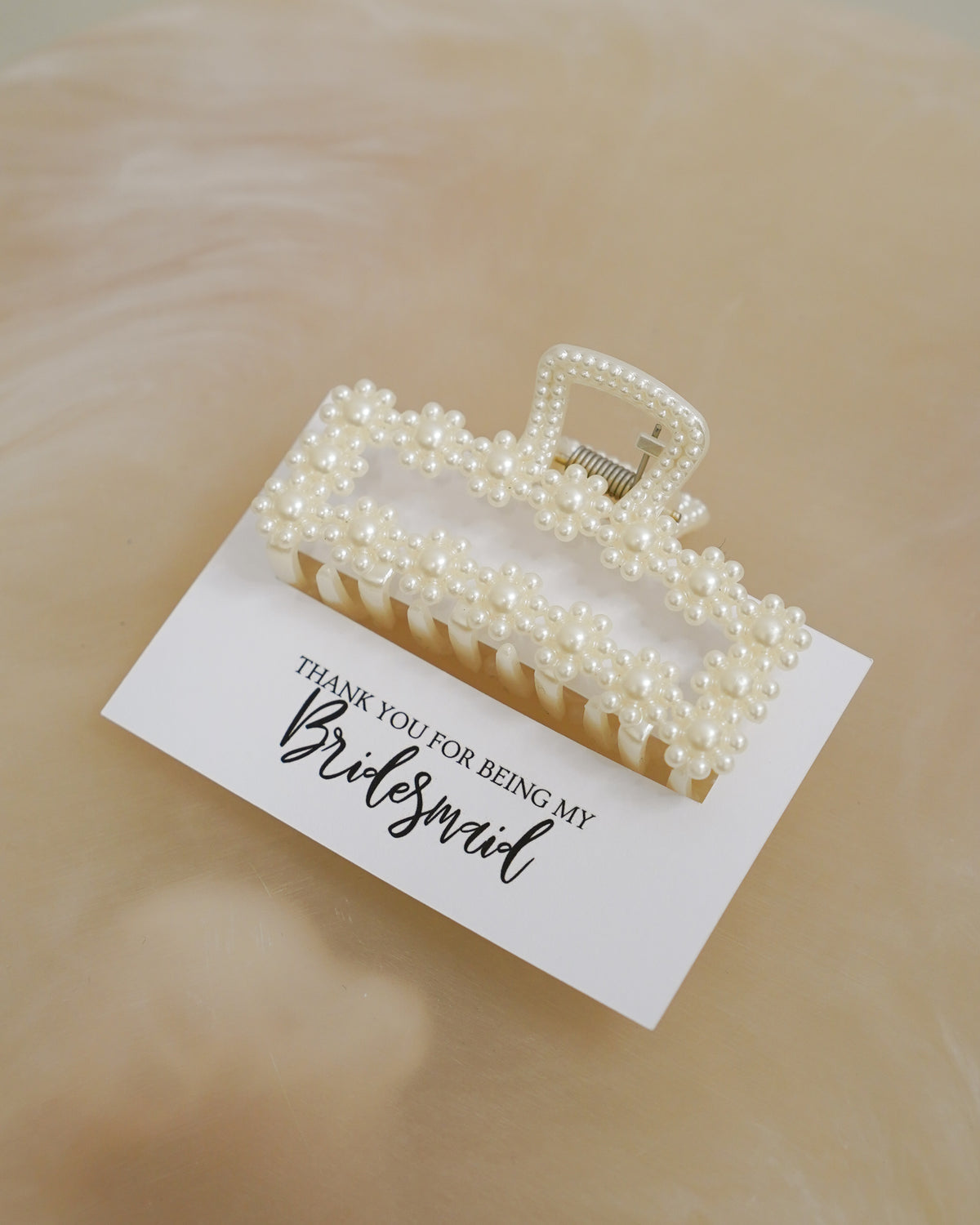 Thank You Bridesmaid Gift Claw Clip Rectangle - Giftware - Honey Fawn Boutique
