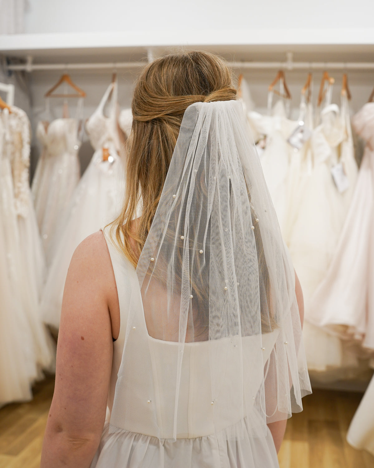 White Tulle And Pearl Party Veil - Giftware - Honey Fawn