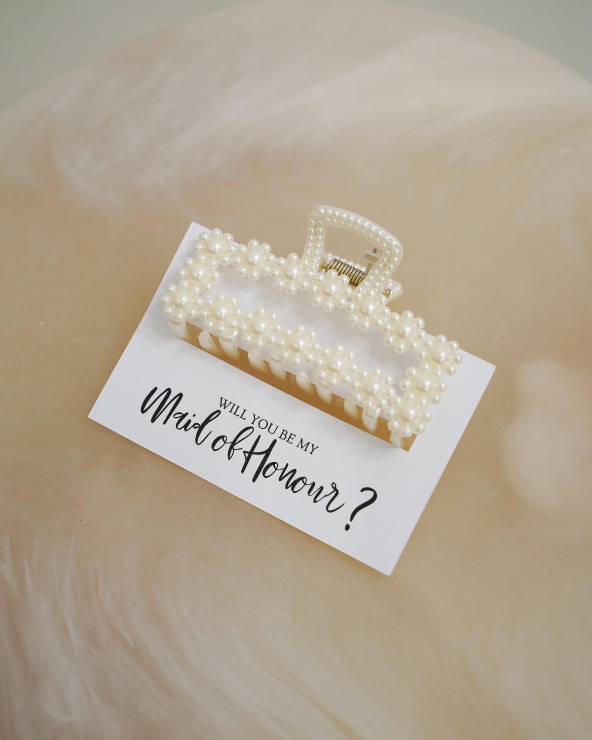 Maid of Honour Proposal Gift Claw Clip - Giftware - Honey Fawn Boutique
