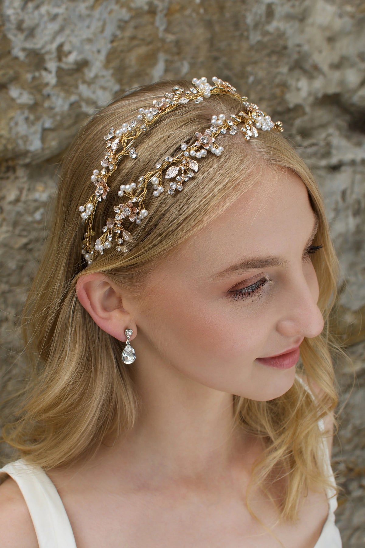 Florence Gold Twin Row Headband - Accessory - Windsor Bridal Jewellery
