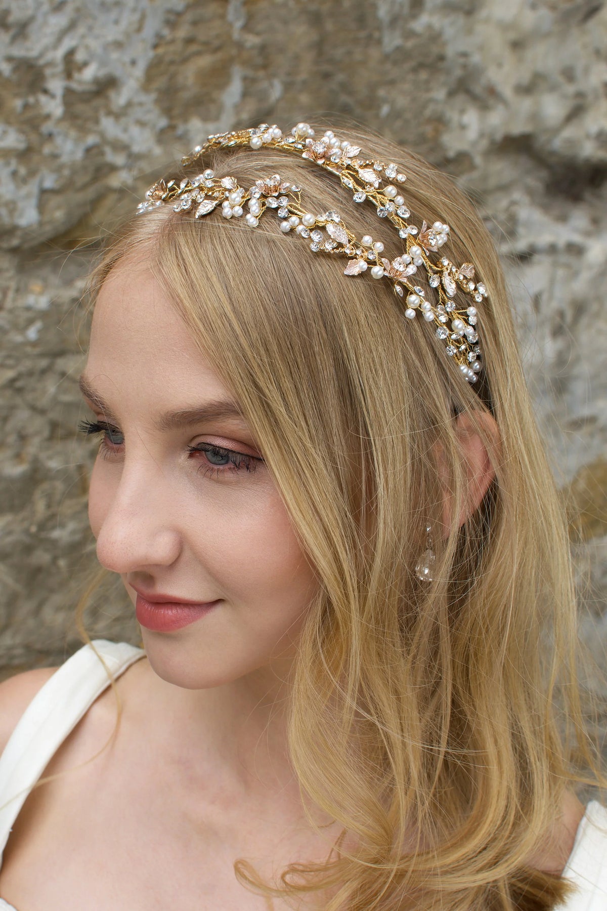 Florence Gold Twin Row Headband - Accessory - Windsor Bridal Jewellery