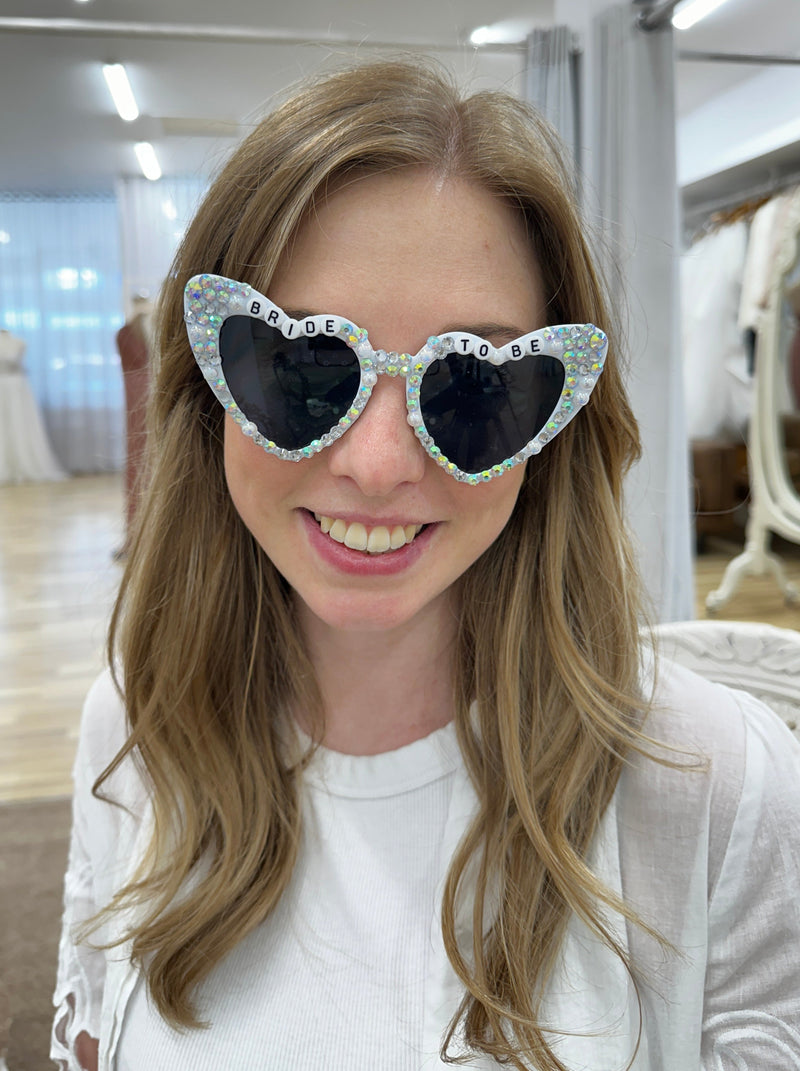 Full Bling Bride to Be Heart Sunglasses - Honey Fawn Boutique