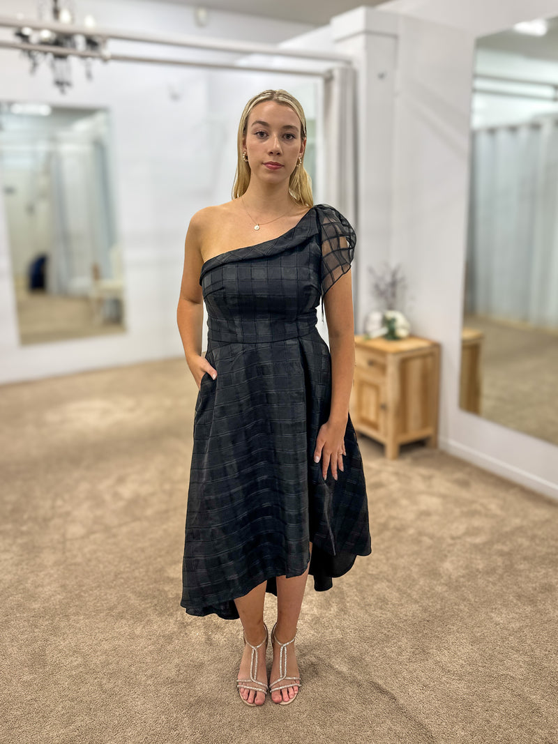 Zilpah One Shoulder A-line Midi Black - Dress - Bariano