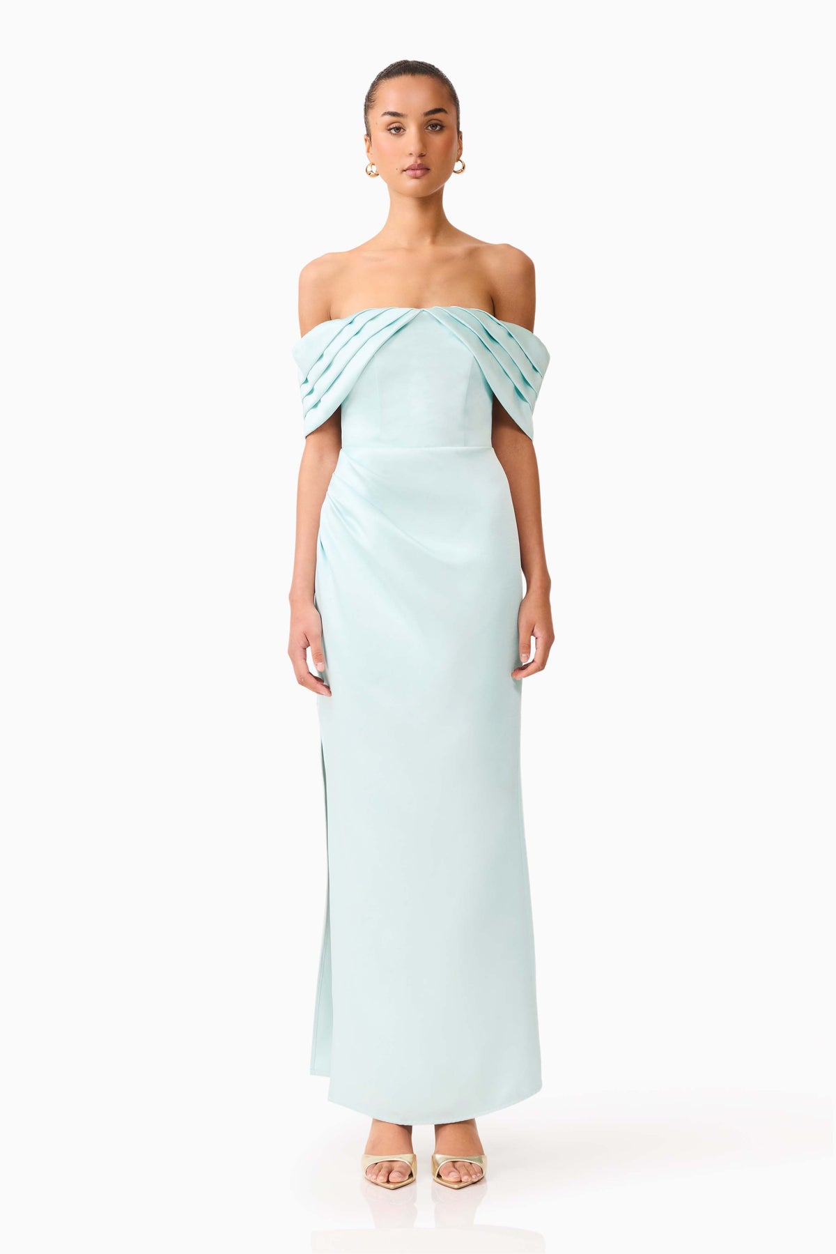 Manon Off The Shoulder Gown Seagreen - Dress - Elliatt