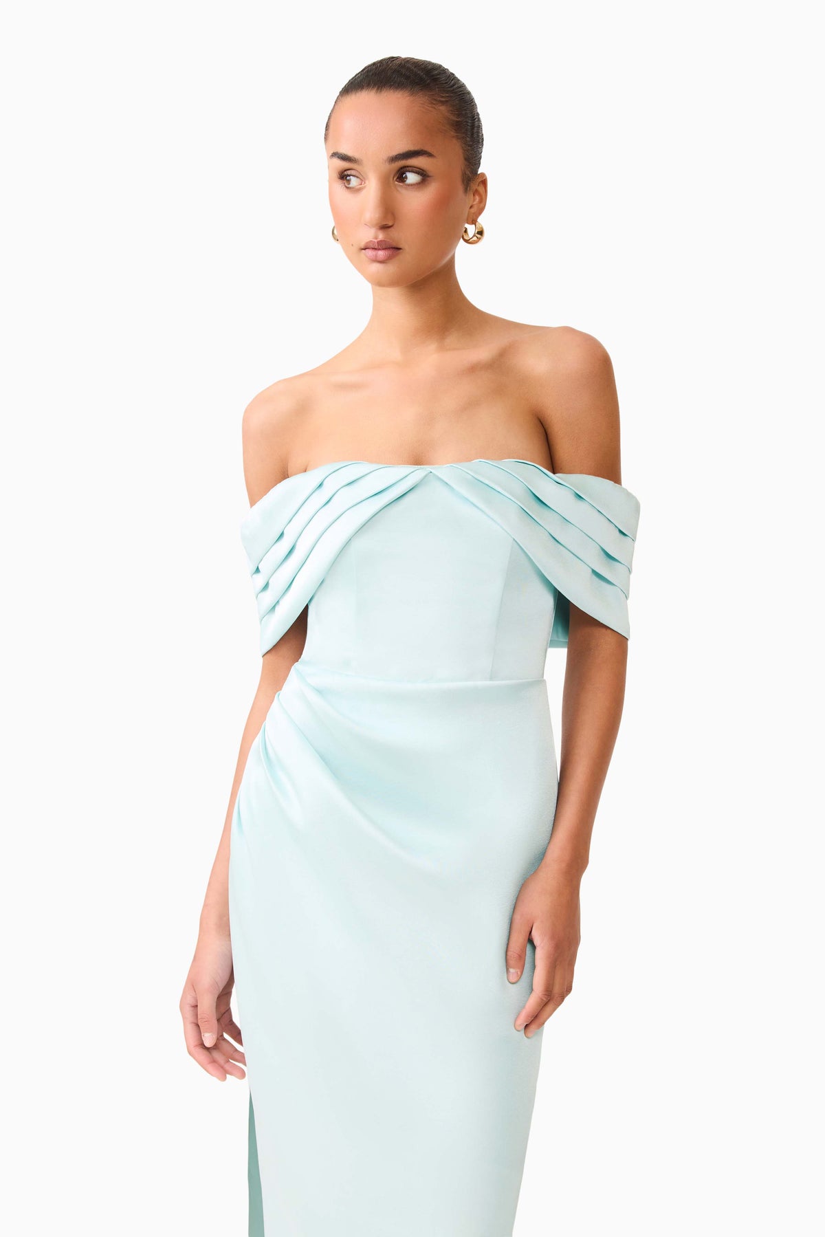 Manon Off The Shoulder Gown Seagreen - Dress - Elliatt