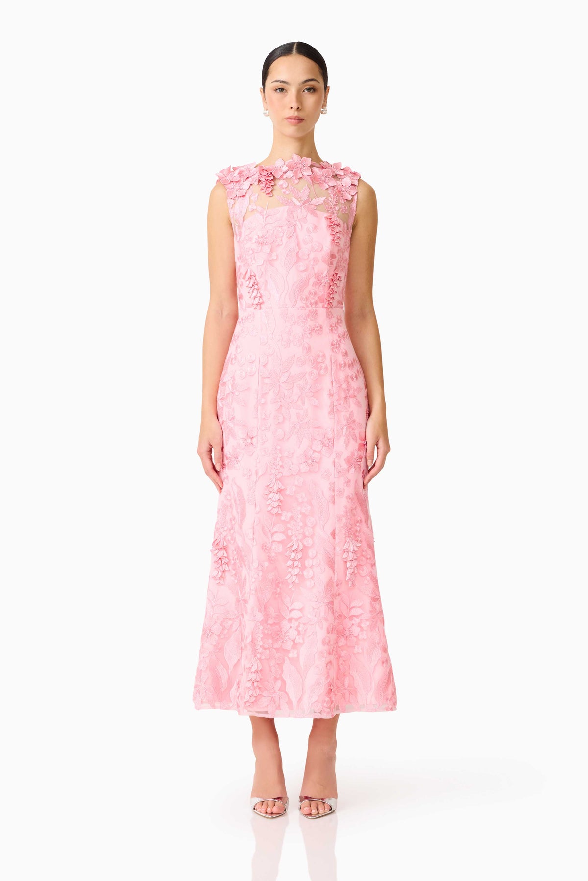 Monique High Neck Gown Pink - Dress - Elliatt