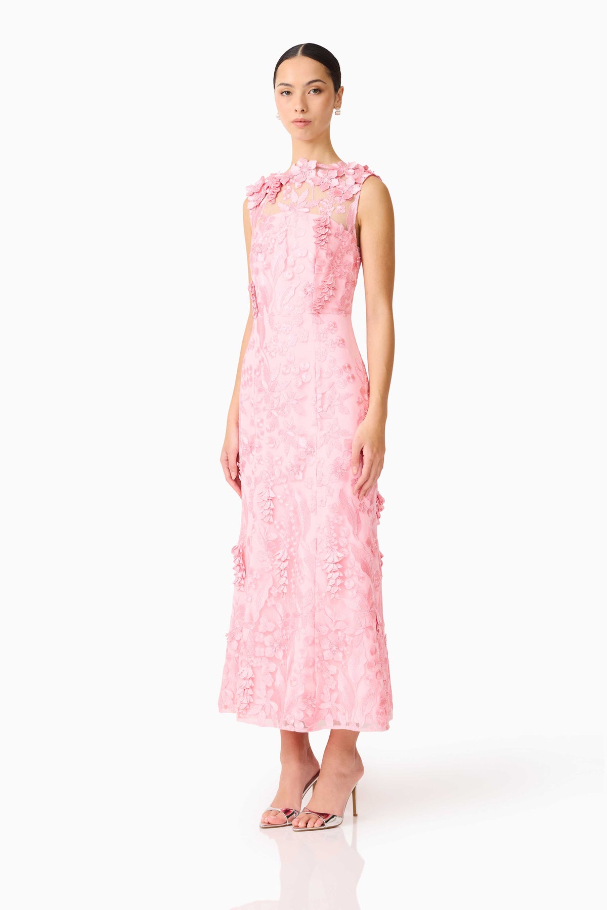 Monique High Neck Gown Pink - Dress - Elliatt