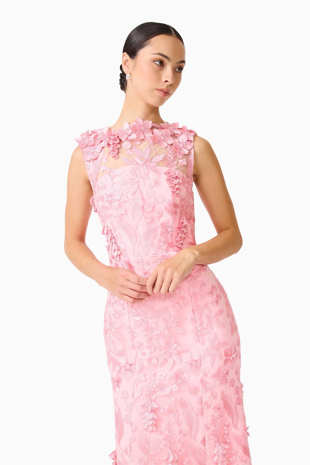 Monique High Neck Gown Pink - Dress - Elliatt