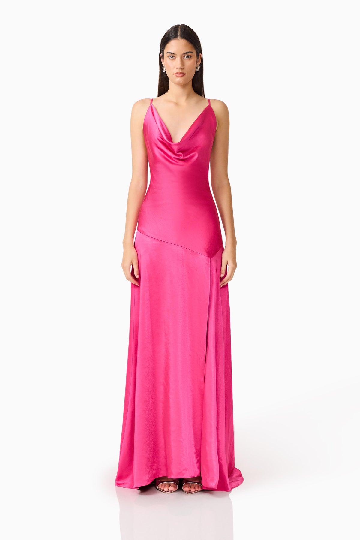 Erielle Cowl Neck Gown Fuchsia - Dress - Elliatt