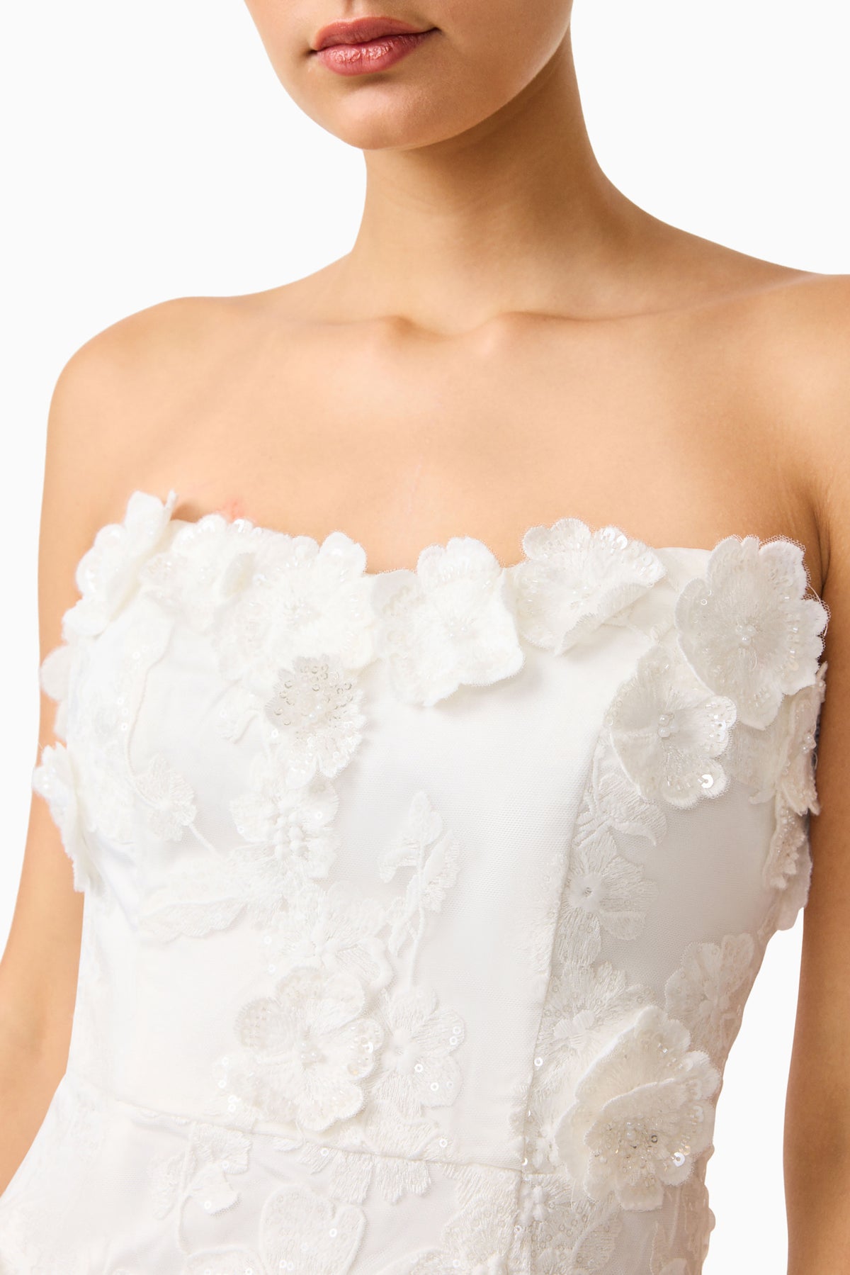 Lorina Strapless Gown White - Dress - Elliatt