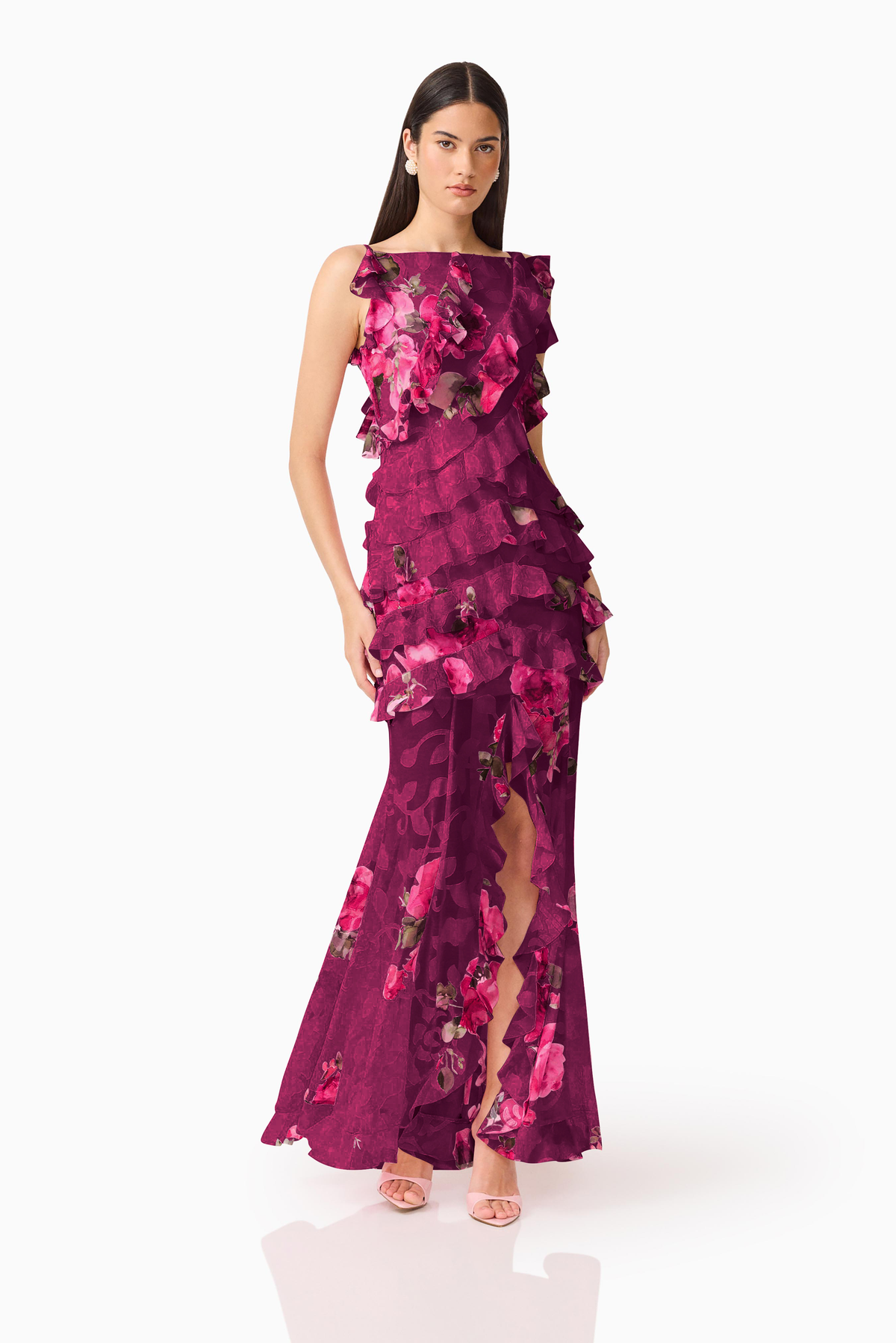Eleanora Sleeveless Ruffle Gown