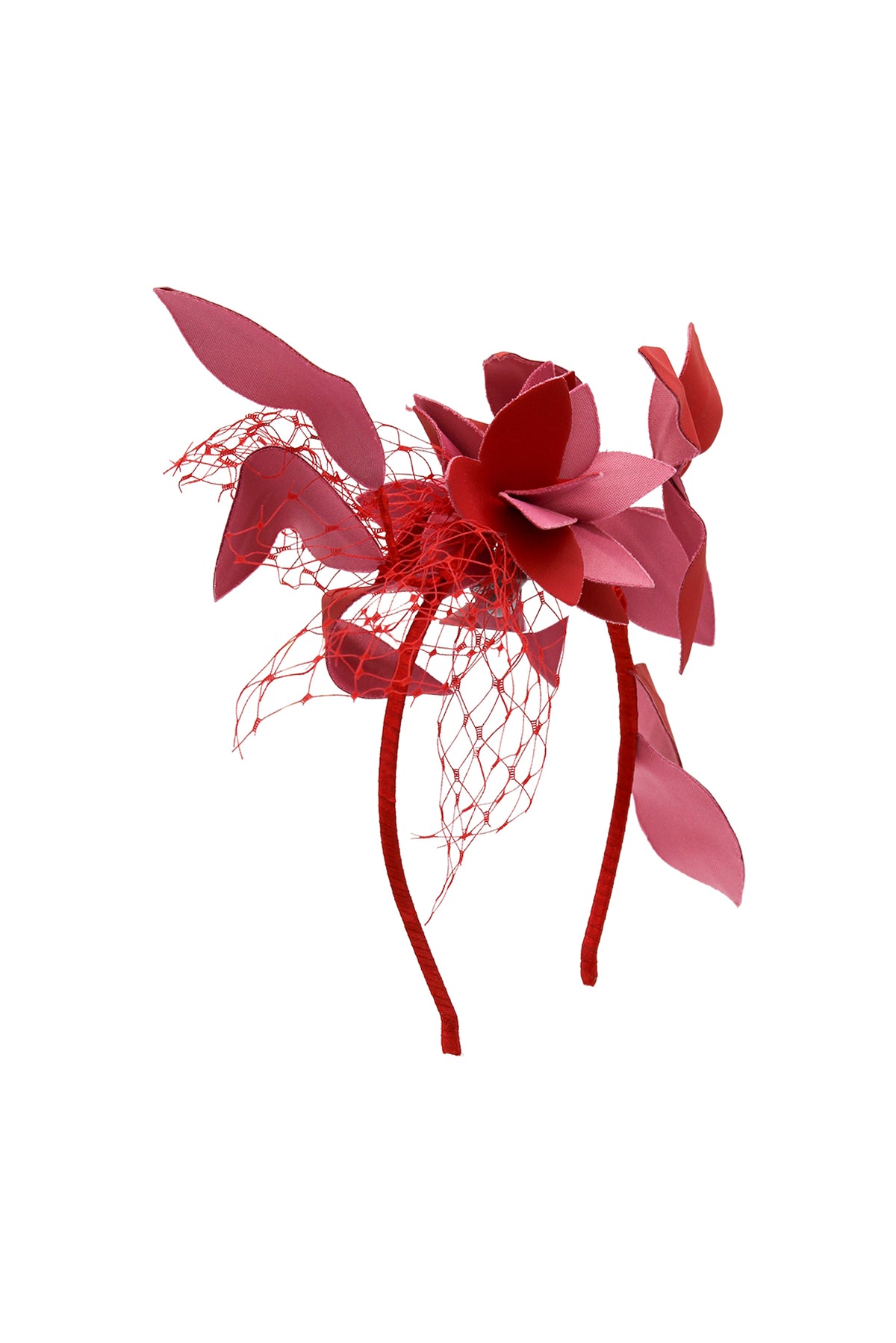 Dulcie Fascinator Red and Pink