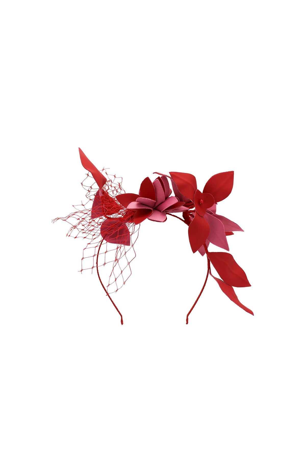 Dulcie Fascinator Red and Pink