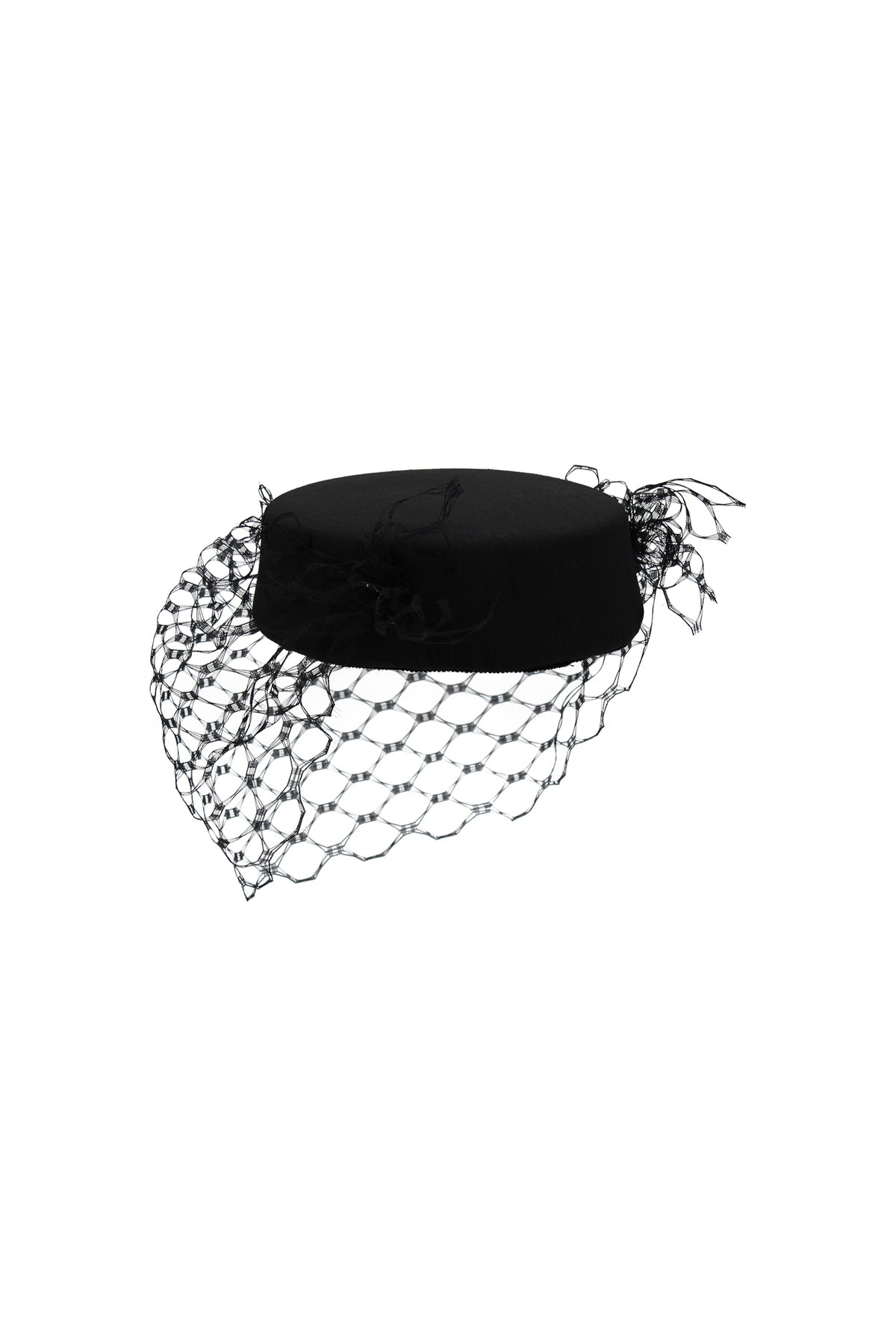 Zahra Pillbox Hat Black