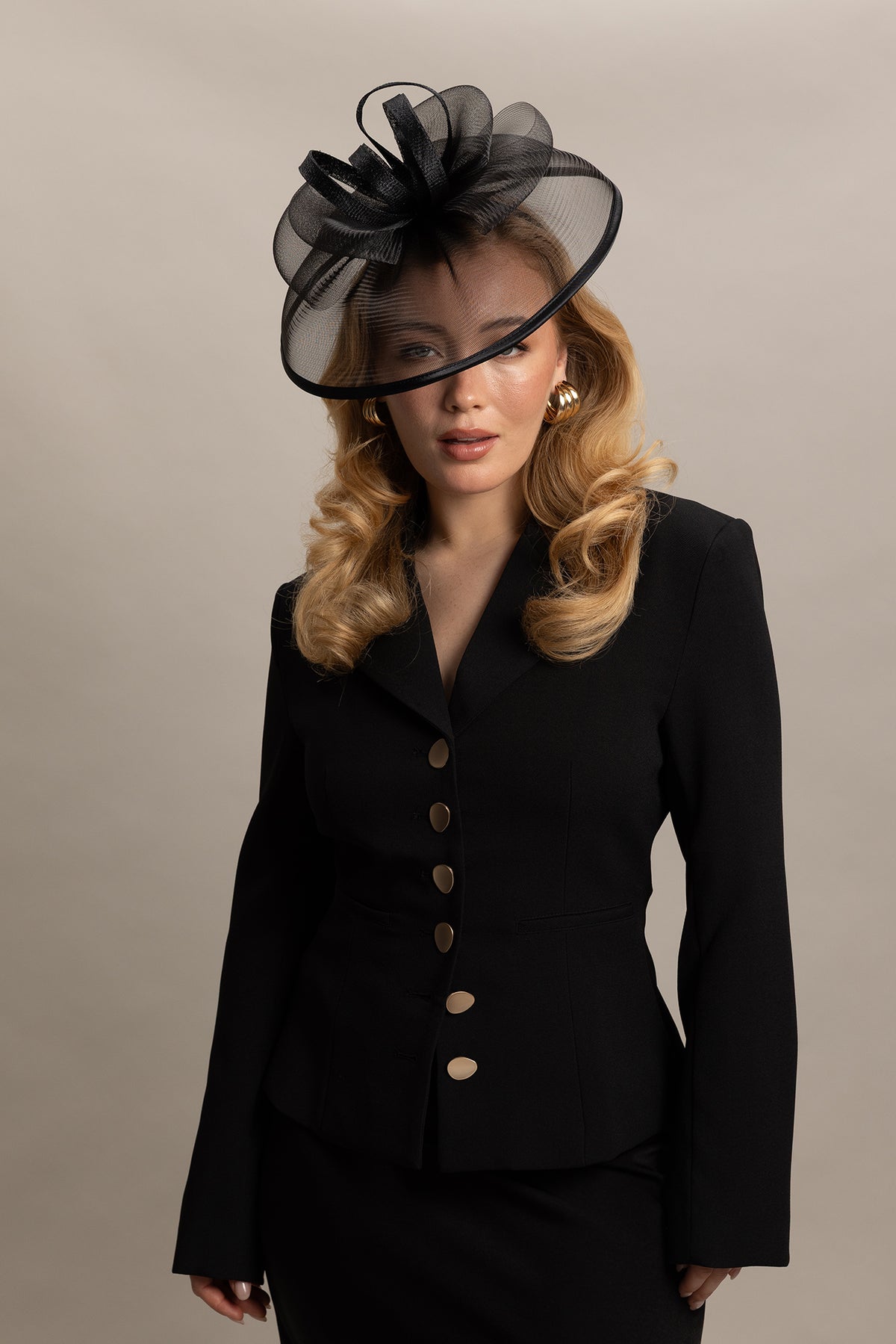 Tessa Fascinator Black