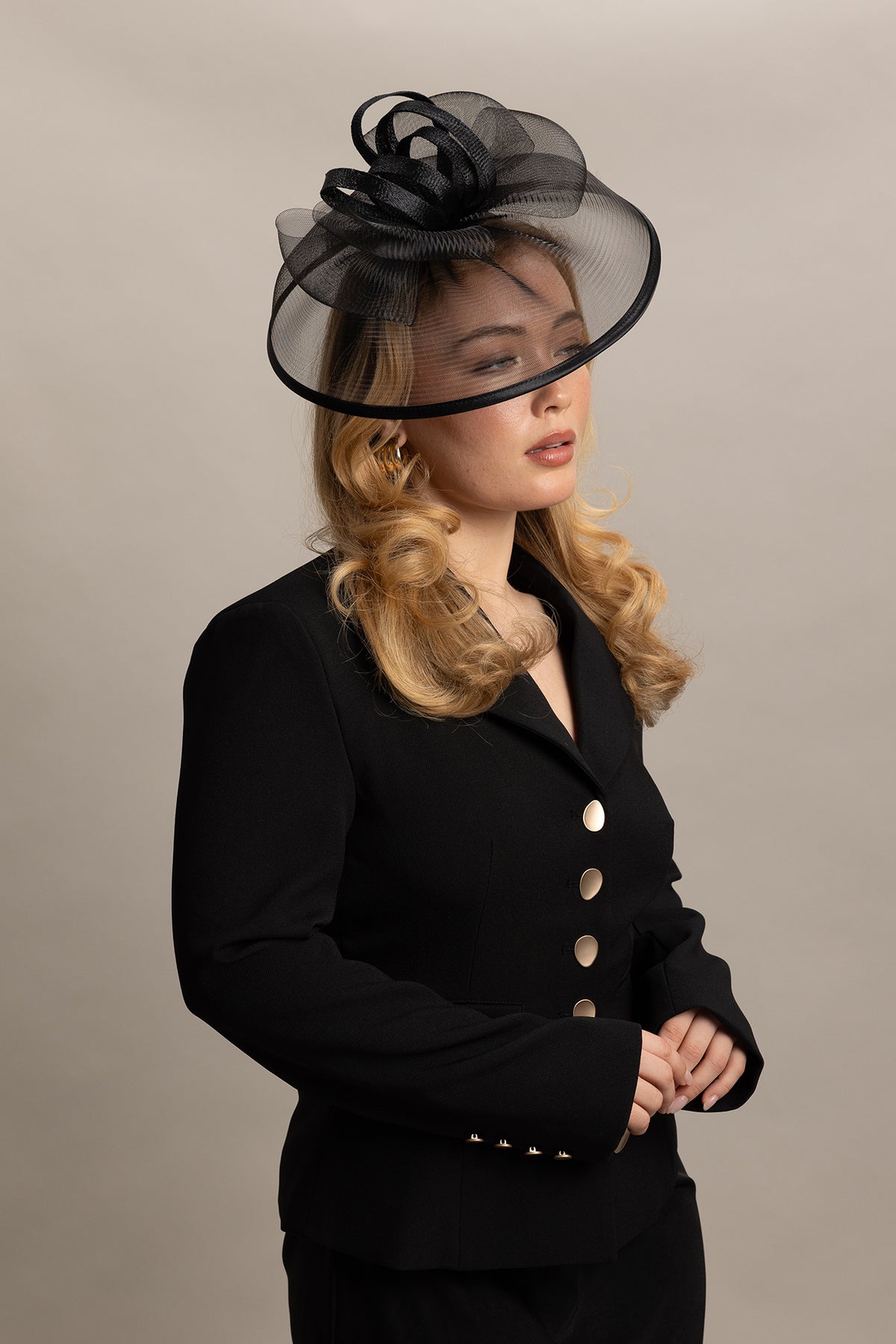 Tessa Fascinator Black