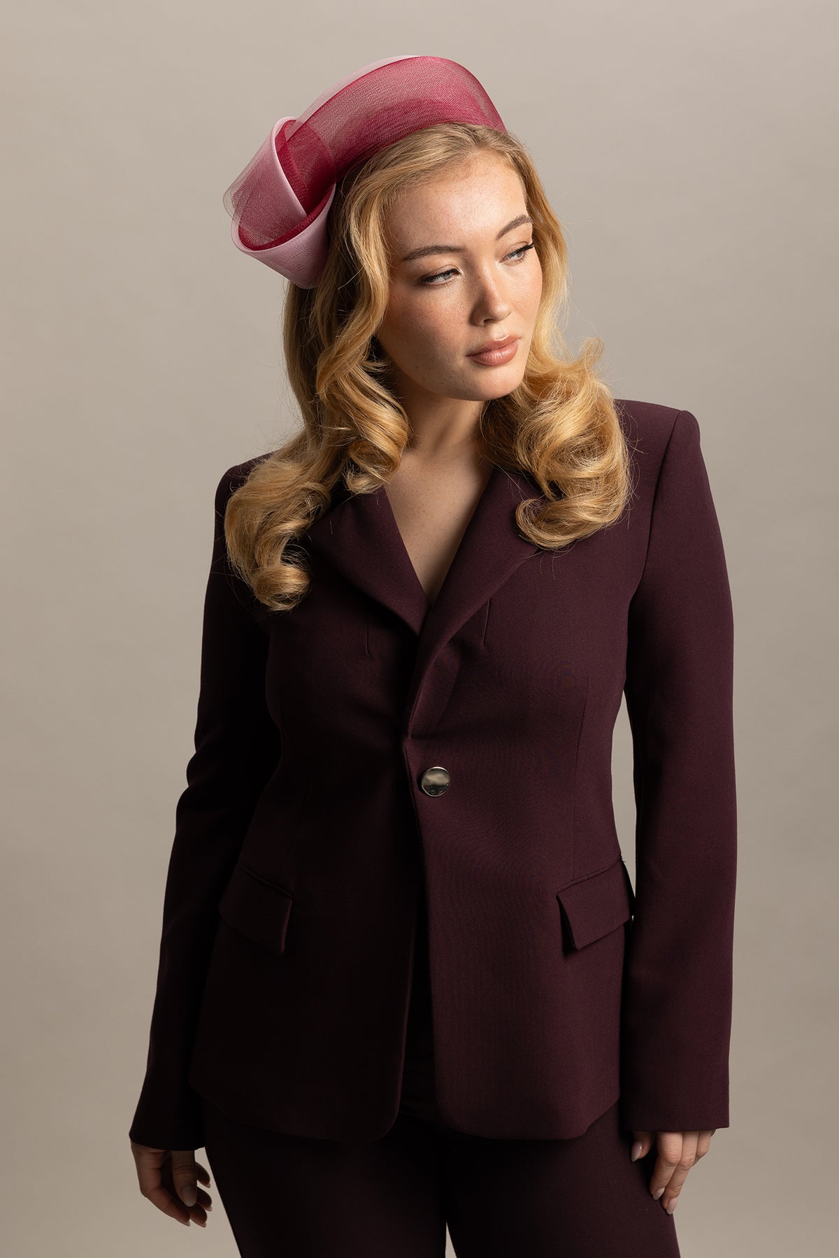 Britney Fascinator Burgundy