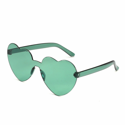 Rimless Heart Sunglasses - Green