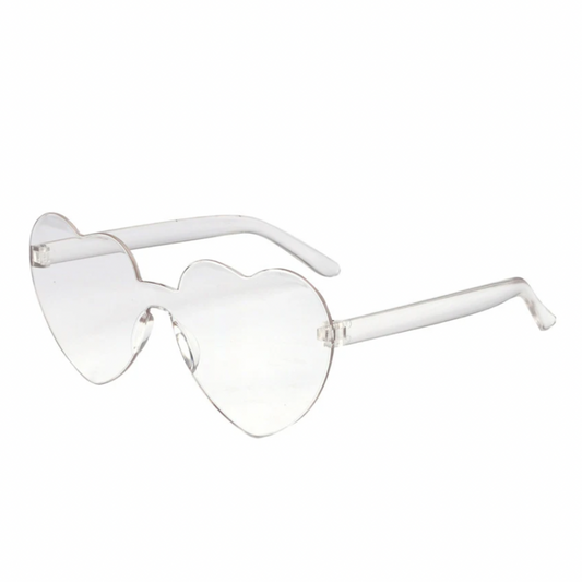 Rimless Heart Sunglasses - Clear