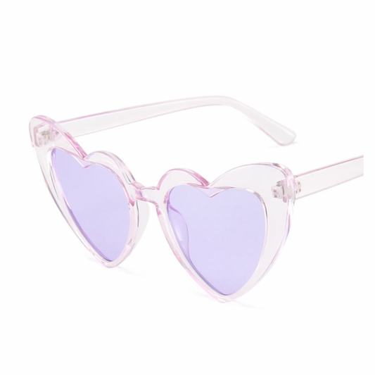 Lilac Crystal Heart Sunglasses