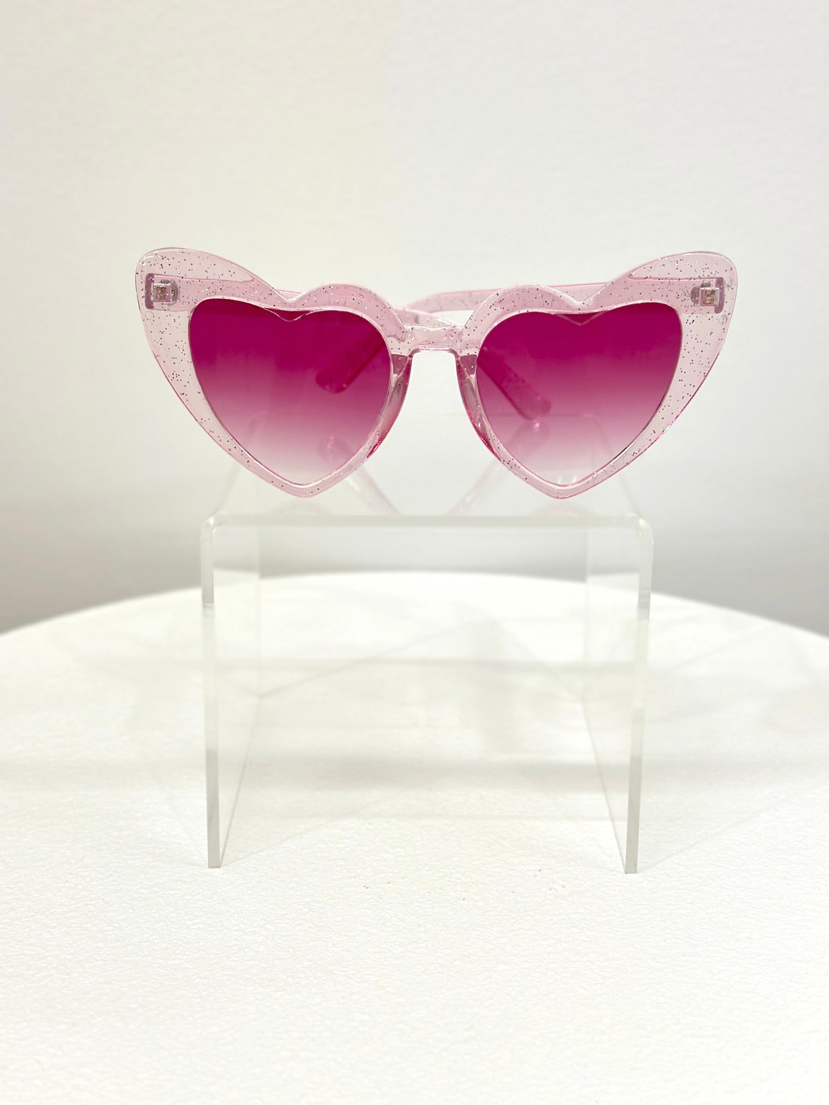 Pink Glitter Heart Sunglasses - Honey Fawn Boutique