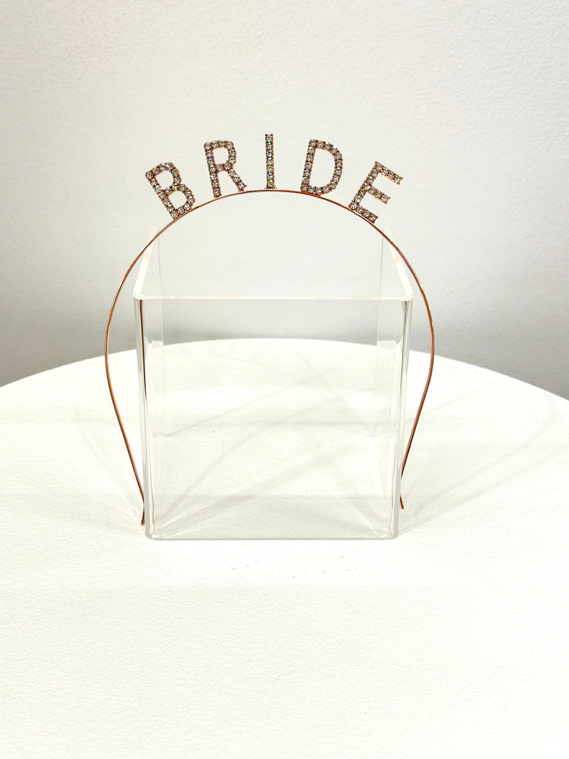 Bride Rhinestone Headband - Rose Gold - Honey Fawn Boutique